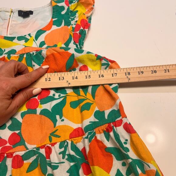 J. Crew Floral Ruffle Sleeve Tiered Mini Dress Size 4 - Picture 9 of 10